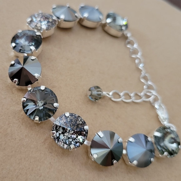 Austrian Crystal Tennis Bracelet in Silver - Picture 1 of 9